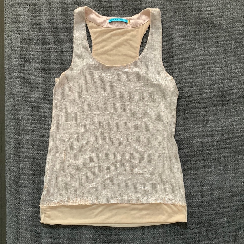 Alice+Olivia Racerback Sequenced Tank Top Size XS